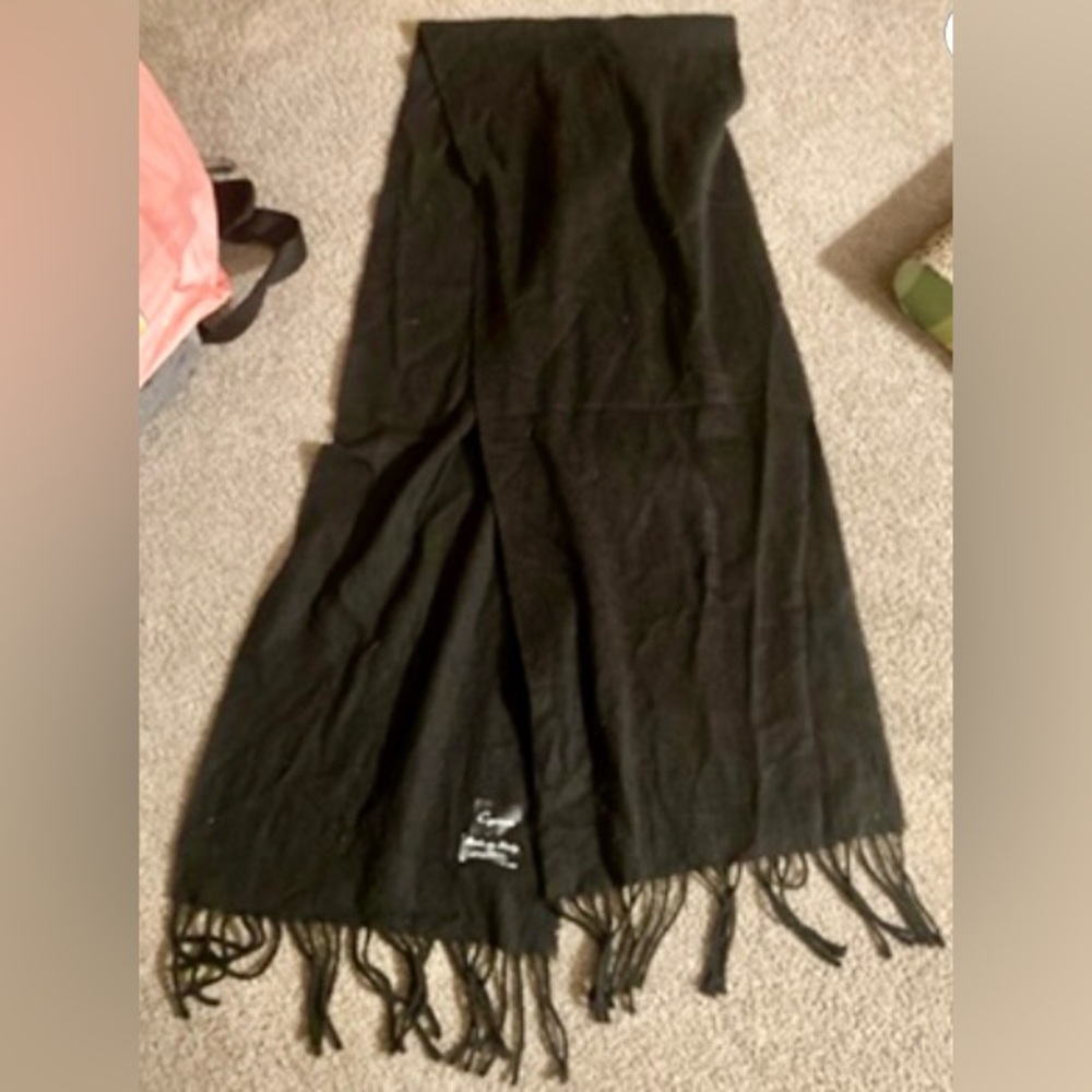 Cejon 100% Acrylic Black Woolen Fringed Wrap Scarf